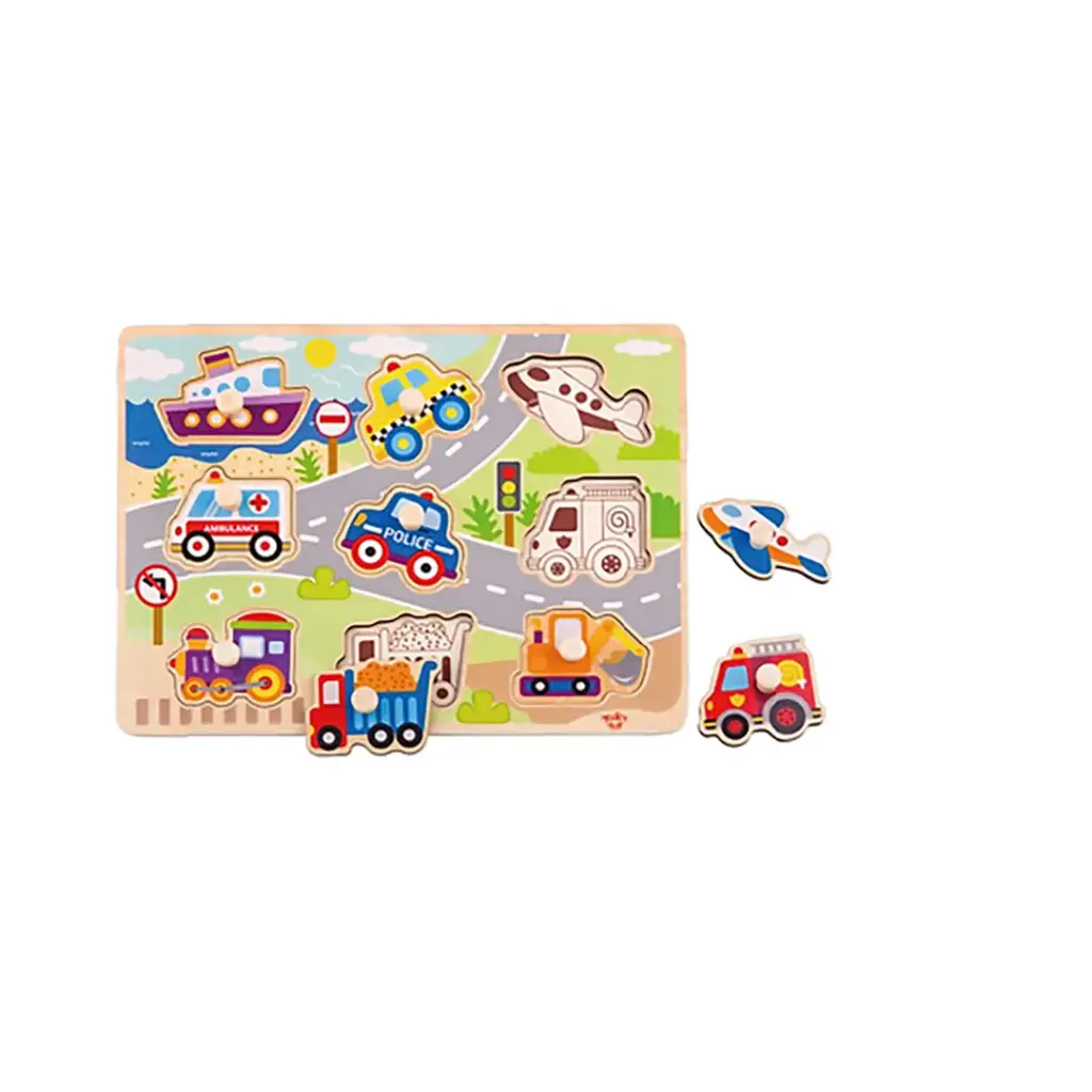 [TKT019] Encaje de transportes con ayuda 9 piezas