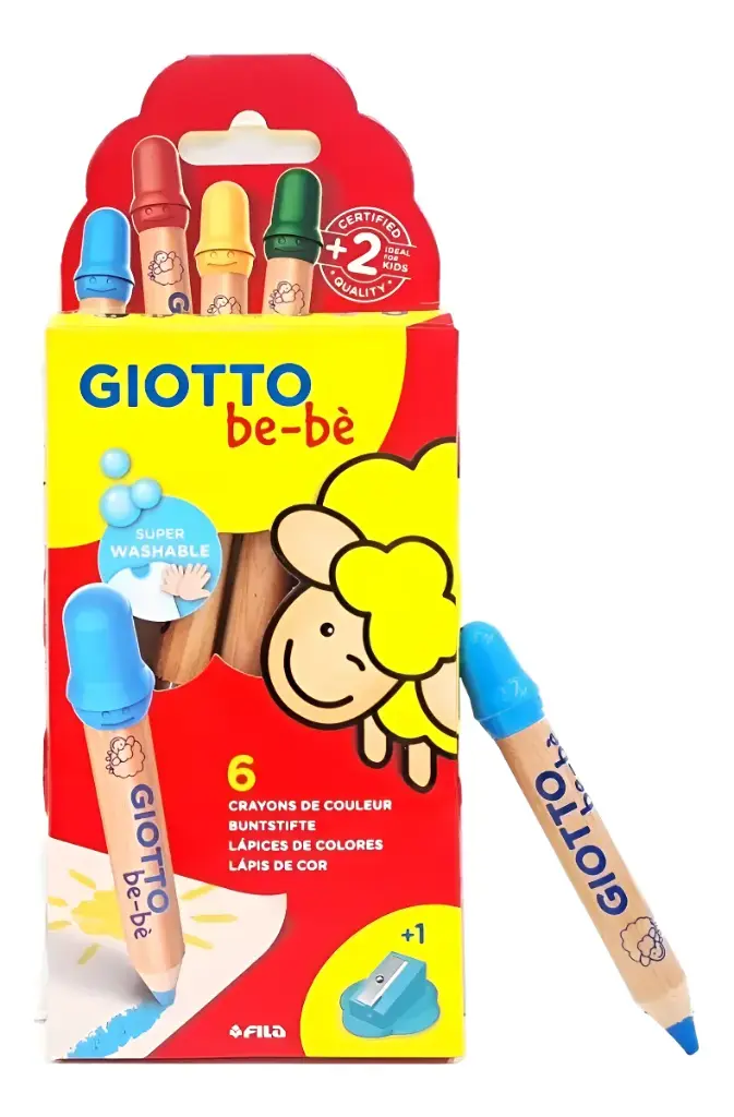 Lápices de colores Giotto bebé x 6 + sacapuntas