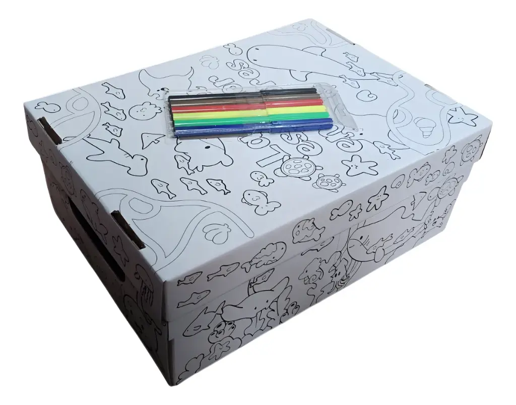 Caja para colorear chica 31x22x13 incluye fibras x 6
