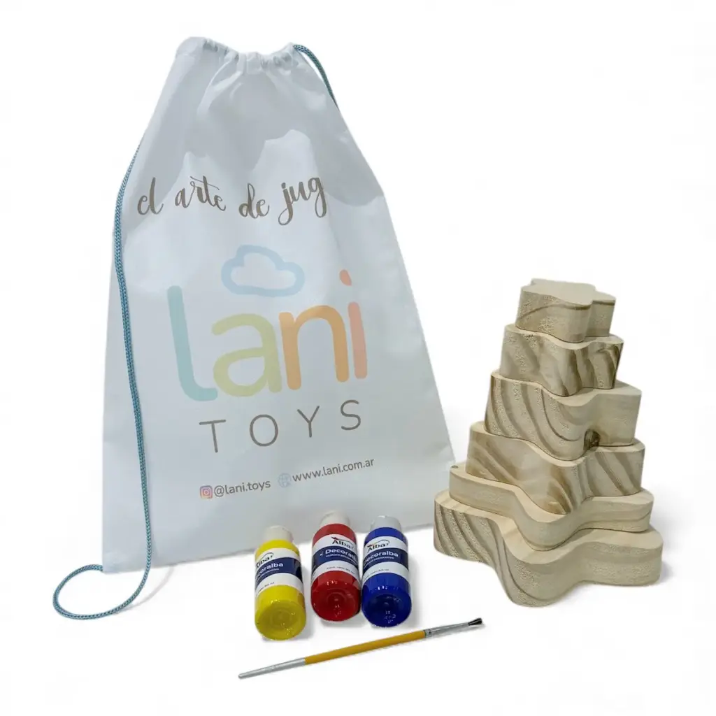 Torre encastre Estrellas madera