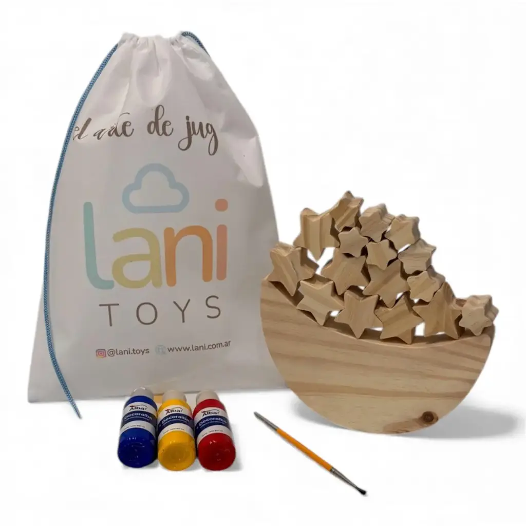 Juego de equilibrio en madera Estrellas