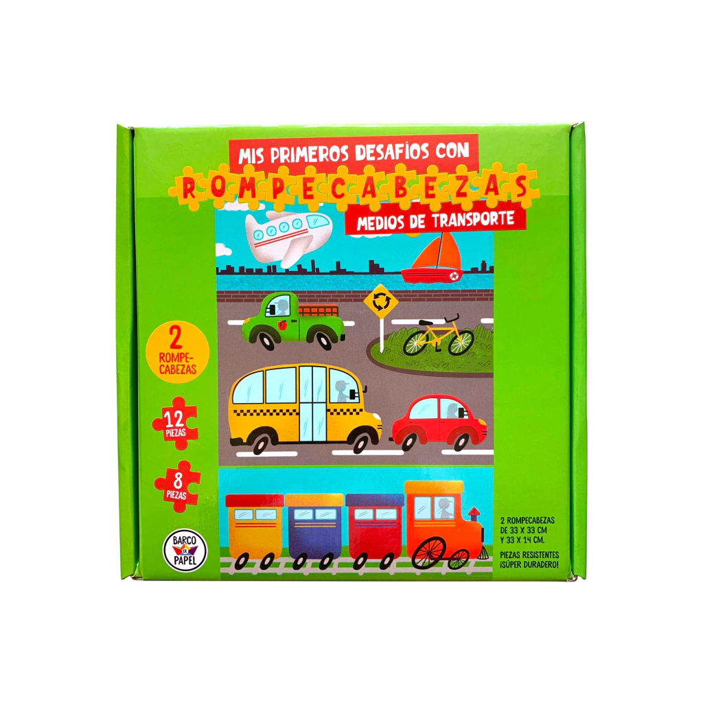 Rompecabezas 8 y 12 piezas Los medios de transporte