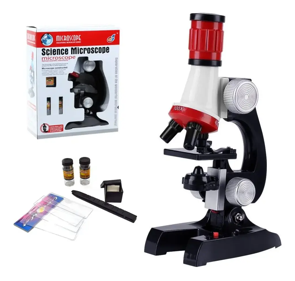 Microscopio c/luz para niños 100X 400X 1200X