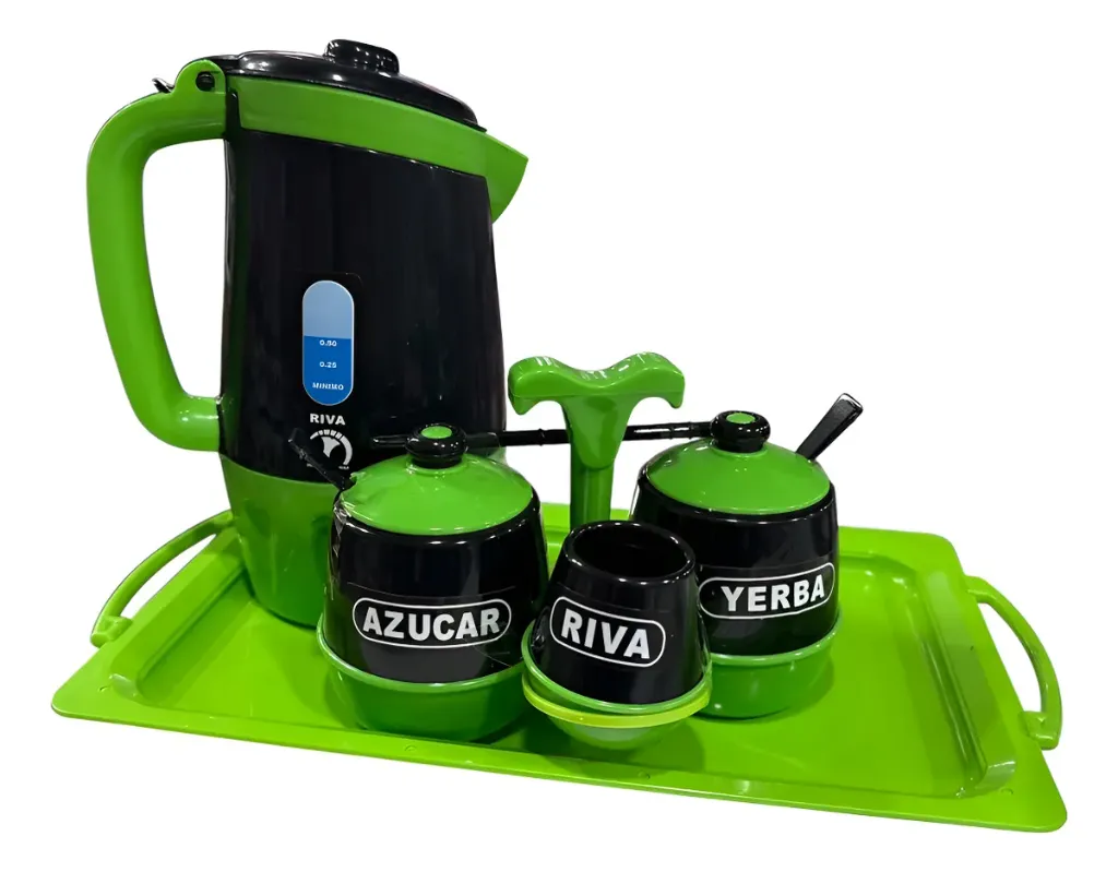 Juego de mate con bandeja pava eléctrica