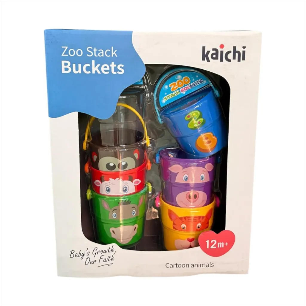 Juego baldecitos Zoo apilables