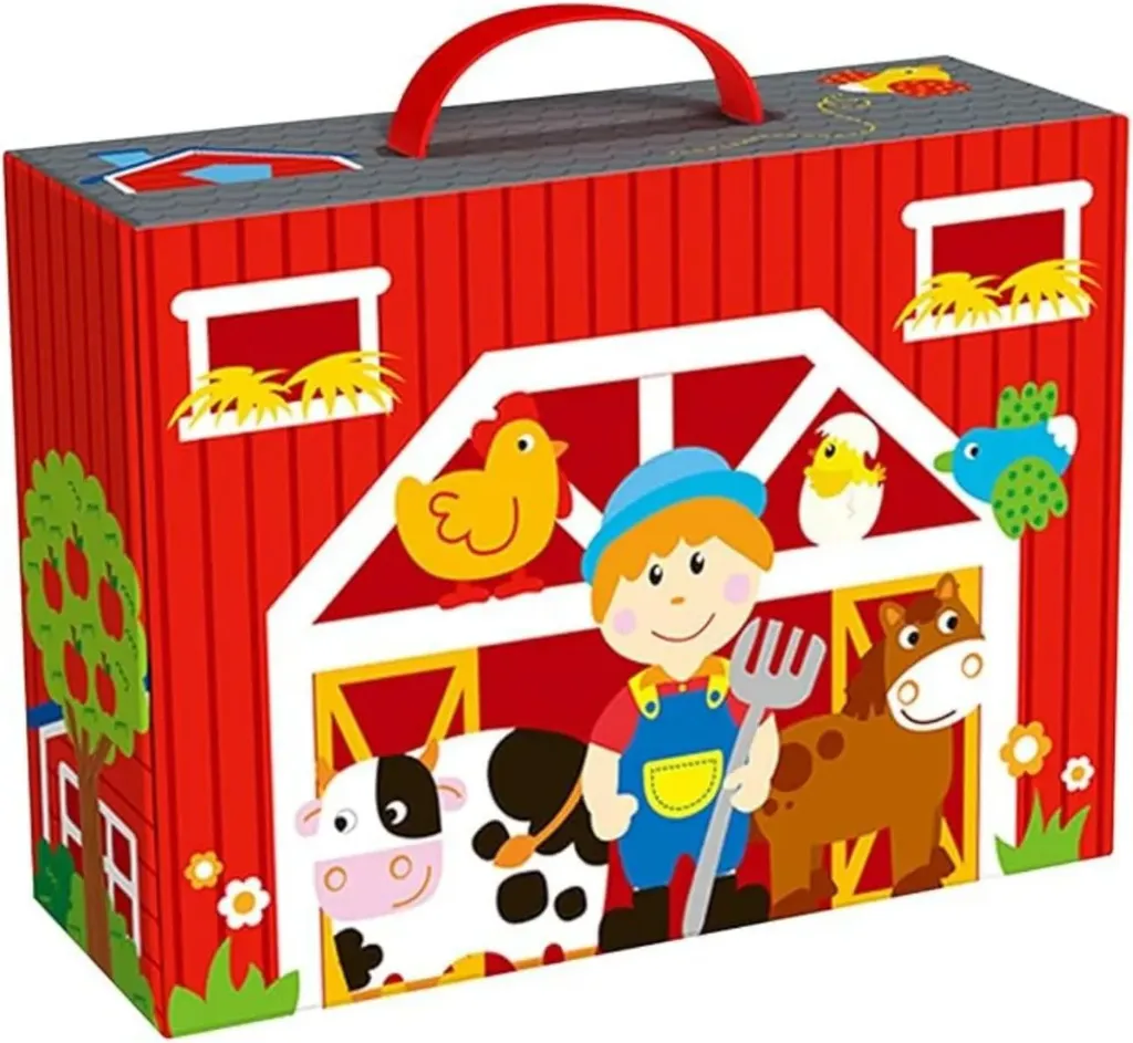 Valija de juegos de madera La Granja 17 pzs